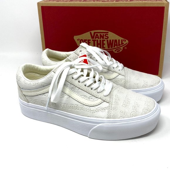 💖MEGA SALE💖VANS PLATFORM OLD Skool Suede Egret White Women's 10 VN0A3B3U4TE - Picture 6 of 11
